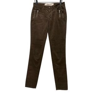 Blumarine Women's Metallic Skinny Pant Brown Bronze Zipper Pockets Made in Italy